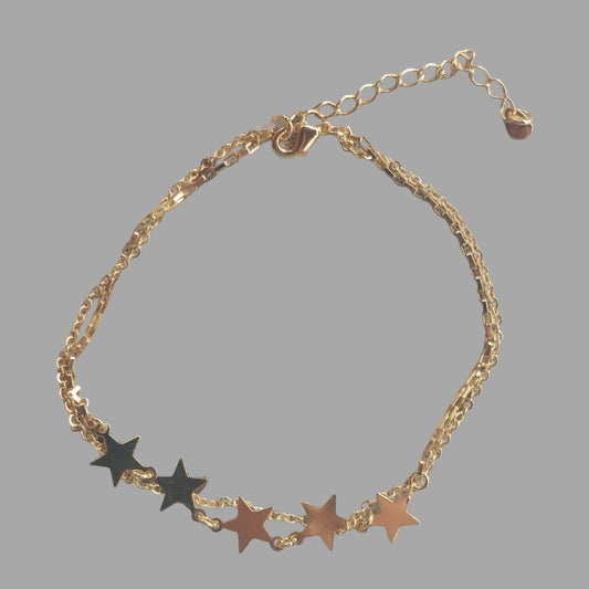 TORNOZELEIRA DUPLA C/ 5 ESTRELAS