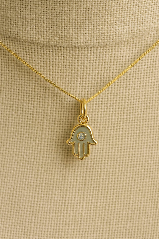 COLAR MÃO HAMSA COM UMA ZIRCÔNIA